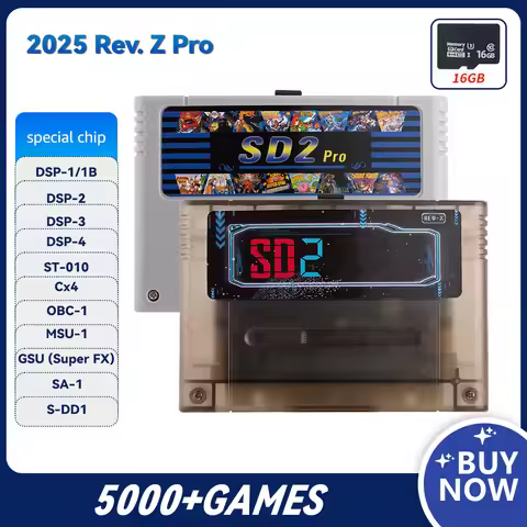 SD2 Game SNES Rev. Z Version FXPAK Pro 5000 in 1 For SNES 16 Bit Video Game Console with 16G Card FO