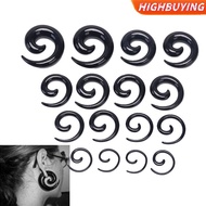 HIGHBUYING 16Pcs/Set Spiral Taper Flesh Tunnel Ear Stretcher Expander Stretching Plug Snail