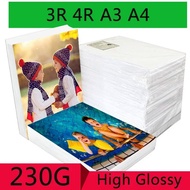 100 Sheets/package 3R 4R A3 A4 High Gloss Photo Paper for Inkjet Printer Studio Photographer Image P