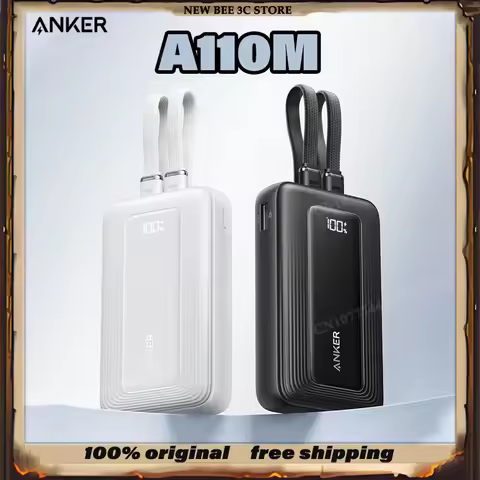 ANKER A110M 45W Fast Charging 20000mah Portable Power Bank Built-in Dual USB-C Cables Flight Approve