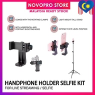 Handphone Holder Selfie Kit Tripod Stand for live streaming / selfie