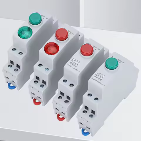 button self reset din rail type cease starting power switch modularity with LED Pilot Lights lamp DC