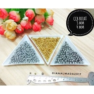 (5 grams) CCB round 3 - 4-5 mm silver gold