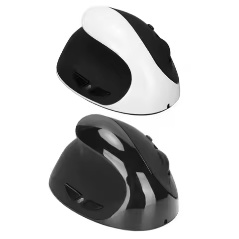 Left Hand Vertical Mouse 2.4G Wireless Vertical Ergonomic Mouse Rechargeable Mouse with USB Adapter 