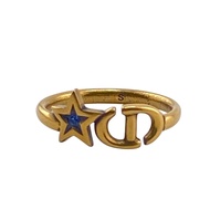 二手Christian Dior 克里斯汀·迪奧 CD 標誌星星戒指，品牌配件，珠寶，時尚，黃金