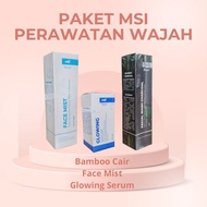 Paket Perawatan Wajah Msi Bamboo Cair + Facemist + Glowing serum Msi Original