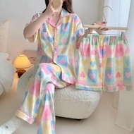 Halloween Sweet Plaid Pajamas Womens Dopamine Heart Pajamas Korean Style College Girls Casual Home B