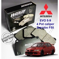 Works Engineering Brake Pad Mitsubishi EVO 5 6 7 8 9 Brembo F50 4Pot Caliper (Front) Works Brake Pad
