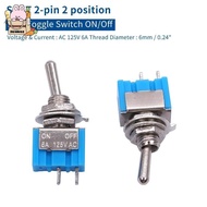 [NEW] 10pcs DPDT Mini Toggle Switch 2pin 2 Position ON/Off Miniature Toggle Switch 6A 125V Toggle Sw