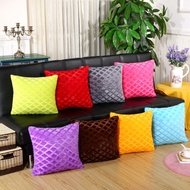 43x43cm Soft Plush Solid Color Square Throw Pillowcase Cushion Cover Home Sofa Car Seat Decoration