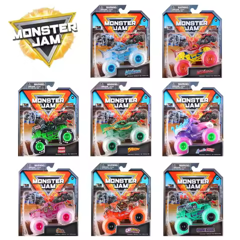 Monster Jam 1:64 Scale Die Cast Alloy Truck Toys Megalodon Sparkle Smash Grave Digger Monster Truck 
