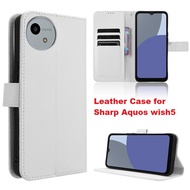 Leather Wallet Flip Case for Sharp Aquos wish5 Cover Phone Case for Sharp Aquos wish 5 Case Bumper