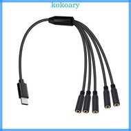 KOK USB C To 3 5mm Female Headphone Splitter 5Way Sharing Splitter For Headphone