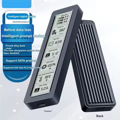 A33T-SATA Protocol M2 SSD Case M. 2 SSD Enclosure 5Gbps With Display Screen Intelligent Digital USB3