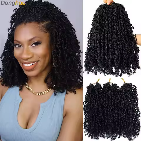 Donghou 1-8 Packs Yanky Twist Crochet Hair 12 8 Inch Synthetic Spring Twists Hair Senegalese Twist C