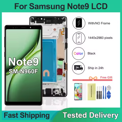 For Samsung Note 9 LCD Display Touch Digitizer TFT Replacement Screen with Frame for N960F/DS - Comp