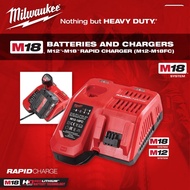 (ORIGINAL) Milwaukee M12-18FC Rapid Charger M12 M18 Fast Charging Full Battery Quick Kilat Charge Ba