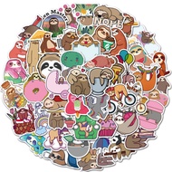 50 Sheets Cartoon Sloth Graffiti Stickers Luggage Notebook Scooter Hot-selling Stickers Removable ABXZ