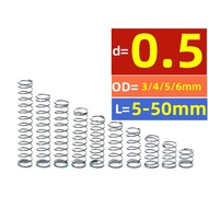 【JCSY】Springs d0.5mm OD3/4/5/6mm SUS304 pressure spring length 5-50mm compression spring