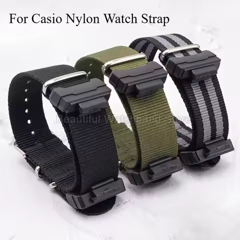 For ​​Casio G-SHOCK Nylon Strap GD-100/110/120/350 GM-5610 Special Buckle Abrasion Proof Flexible Bl