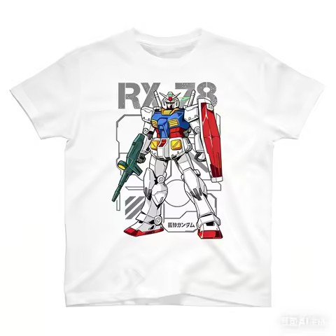 2026 Summer Mobile Suit Gundam RX-78-2 Yuan Zu Gundam Children's T-shirt, Pure Cotton Casual Loose F