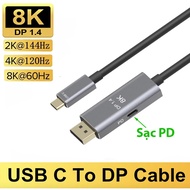 USB-C Thunderbolt 3/4 to Displayport 8K60hz 4K144hz 2K165hz cable supports PD charging for Gaming La