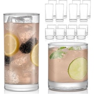 Libbey Province Tumbler and Rocks Glass Set, Elegant Drinkware Glasses Set of 16, Tall Drinking Glas