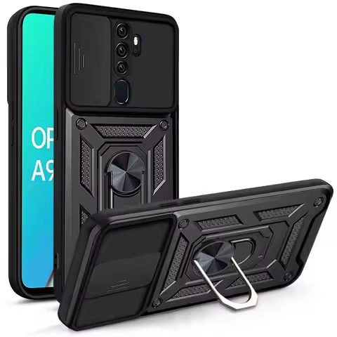 For OPPO A5 A9 2020 Case Shockproof Armor Magnetic Ring Stand Holder Back Cover for OPPO A3S A5S A7 