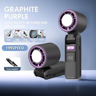 6000mAh Mini Fan Rechargeable Strong 199SPEED Kipas Mini 199 Gear Wind Speed Electric Fan Digital Di