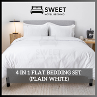 Hotel White 4 in 1 Bedding Set - White Duvet Cover Hotel/Cadar Putih Hotel/Sarung Bantal Putih Hotel