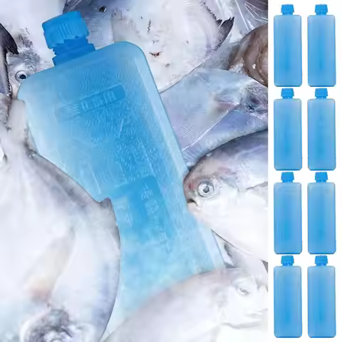 8pcs Ice Blocks Reusable Rectangular Ice Pack Freezer Packs for Outdoor Camping Picnic Barbecue Trav