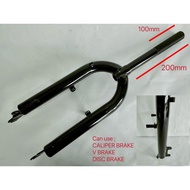 FORK BASIKAL MTB / FORK BASIKAL / MTB FORK SAIZ 18" BLACK / FORK BASIKAL MTB V-BRAKE / DISC BRAKE / 