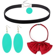Ayase Cosplay Set Ayase Earrings Choker Red Bow Tie Party Halloween Costume Accessories for Women Ad
