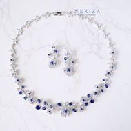 Neriza Jewelry/ชุดเครื่องประดับเพชรสังเคราะห์สร้อยคอพร้อมต่างหูเพชรรอบคอ เครื่องประดับเจ้าสาว NZC003