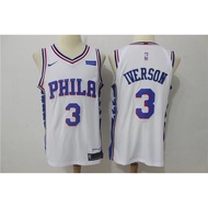 New Season Jersey Philadelphia 76ers IVERSON Jerseys No. 76ers IVERSON Embroidered Basketball Unifor