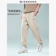 GIORDANO Men Joggers Letter Embroidery Joggers Drawstring Elastic Waist Fashionable Casual Loose Jog