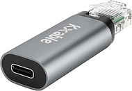 USB C to Ethernet Adapter, Type-C Female to RJ45 Male Adapter, 1Gbps Network Portable Converter, Com