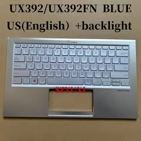 100%New US English For ASUS UX392 UX392F UX392FN laptop keyboard Palmrest Assembly TOP cover C case