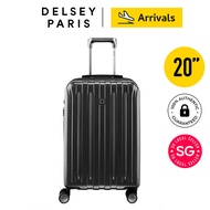 Delsey Titanium Double Spinner Wheels Carry-On Hard Case Expandable Cabin Size Luggage 20 inch / 55c