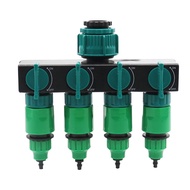 1 Set 1" to 3/4" To 1/2" European Standard Internal Thread 4-Way Hose Splitters with 4 Pcs 4/7mm 8/11mm Hose Quick Connectors