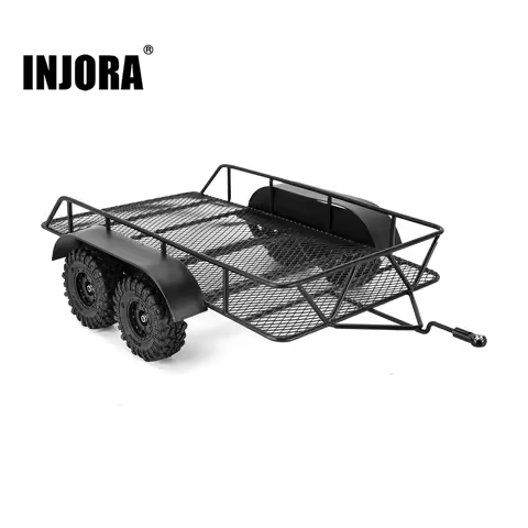 INJORA Metal Hitch Mount Trailer For 1/18 RC Crawler TRX4M Upgrade