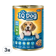 IQ Dog 聰明狗 狗罐頭  雞肉米口味  400g  3罐