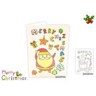 Handmade DIY Christmas Card (Color Yourself Card) | Celebration Card | DiY Colouring Card for Childr