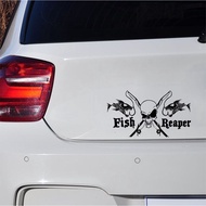 Funny Fish Funny Car Sticker Vinyl Wrap Fishing for Side Rearview Mirror Decal Truck Vehicle Body Car Accessories