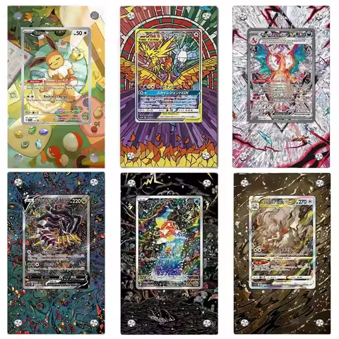 Pokemon Charizard Card Brick Magikarp Giratina Zapdos PTCG Diy Acrylic Action Figures Anime Game Col