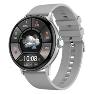 DT2+智慧手錶女性助手無線充手錶 藍牙通話資訊健康監測（TPU-銀灰）