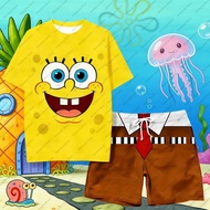 Patrick Star And SpongeBob Outfit Clothes New Cute Casual Cartoon Matching Clothes For Men's Shirts 