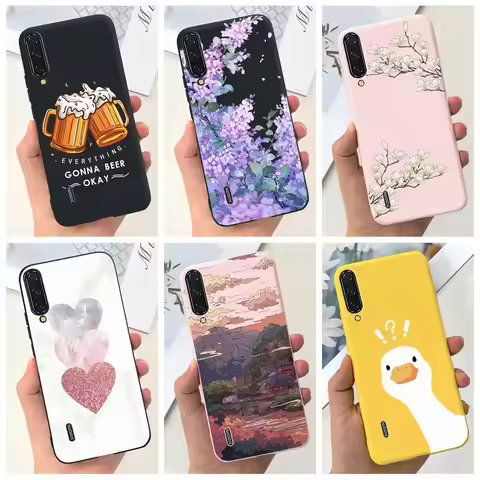 For Xiaomi Mi 9 Case Mi 9 Lite Back Cover Fashion Flower Slim Soft Silicone Funda on Xiaomi Mi 9 SE 