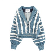 【二手】香奈兒 (Chanel) 牛仔外套 Coco 紐扣荷葉邊 P64119V60185 20年代棉絲混紡女款二手 A