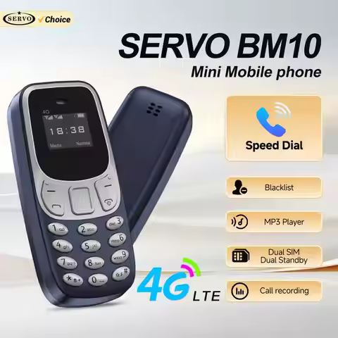 SERVO BM10 Super Mini Mobile Phone 4G LTE Dual SIM Standby Speed Dial Call Recording Blacklist MP3 p